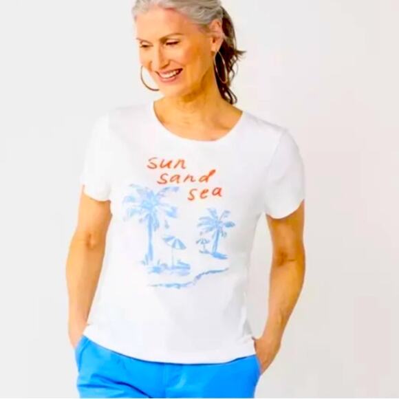 Croft & Barrow® sun sand sea Essential Crewneck Tee - Picture 2 of 6